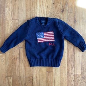 Toddler american flag sweater. Polo by Ralph Lauren